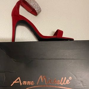 Red 👠 open toe heels SZ9
